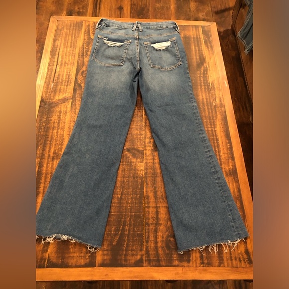 Good American Medium Blue Raw-Hem Crop Mini Boot Jeans - Picture 8 of 13